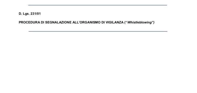 Procedura di segnalazione (Whistleblowing)